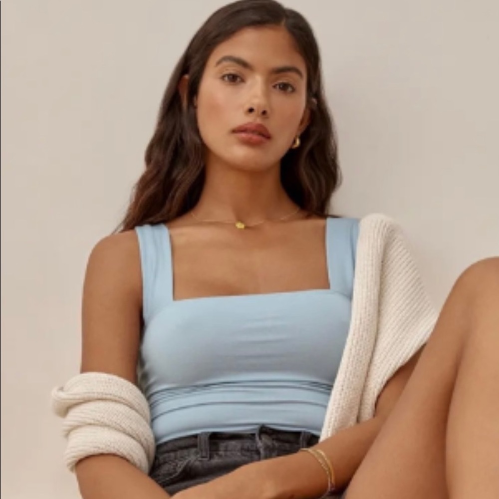 NWT - Reformation Clarke Tank Top in Mineral (light blue)